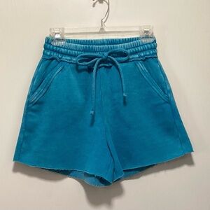 Zenana Fleece Casual Shorts, Deep Sky